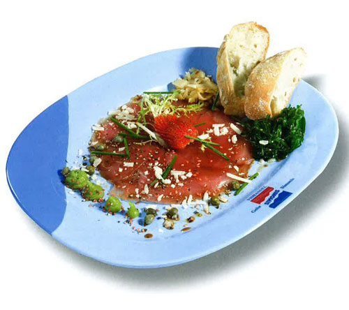 Carpaccio van verse tonijn en ananas